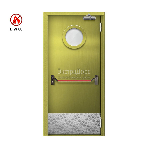Противопожарная дверь EIW 60 ДОП-01-EIW-60 ДП54 однопольная остекленная стальная с антипаникой в Истре  купить