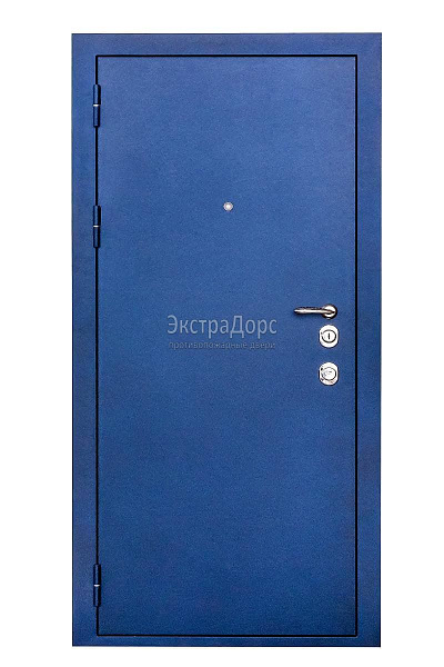 Противопожарная уличная дверь металлическая утепленная EIW 60 синяя глухая однопольная в Истре  купить