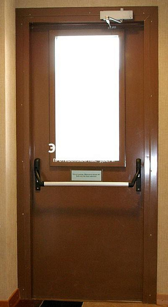 Противопожарная дверь EI 30 с антипаникой и стеклом в Истре  купить